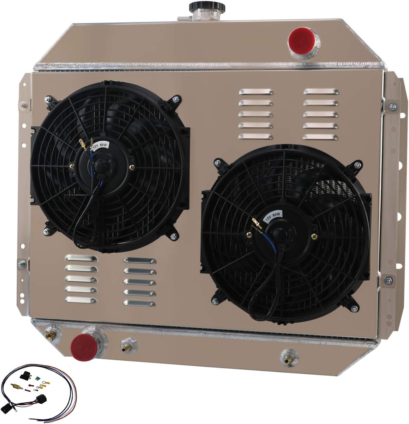 3Row Radiator+Shroud Fan+Relay For 1968-79 Ford F Series/Bronco F100 F150 F250