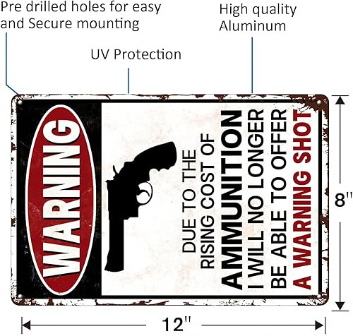 Miniatura 6 de Letrero de metal con texto en inglés "No Trespassing" para decoración de pared, letrero de aluminio para puerta, patio, garaje, hogar, bar, café,