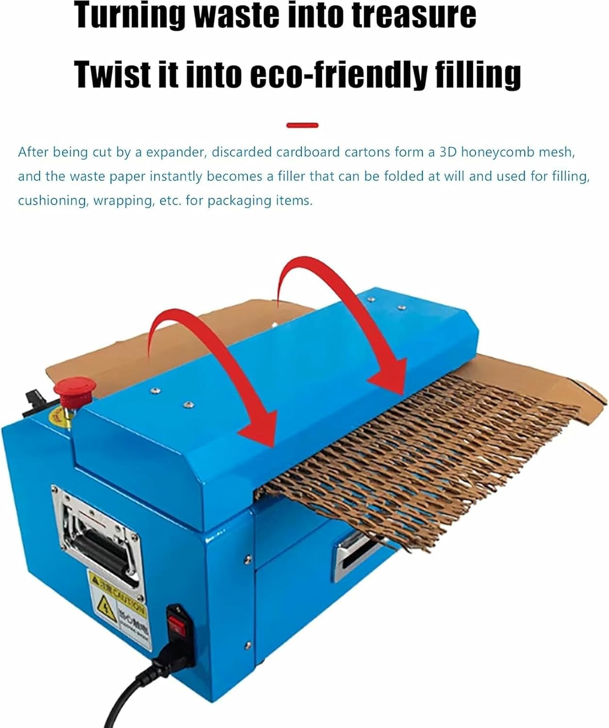 Wasted Cardboard Slitting Mesh Strip Cutters, Waste Box Paperboard Kraft Expanding Pad Shredder Cutter, Corrugated Box Expansion Cutting Machine for Carton Paper