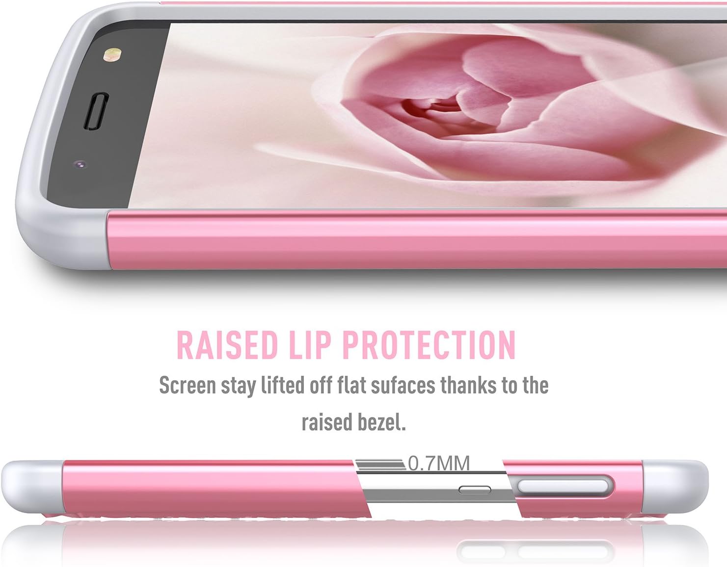 Moto Z2 Force Case, TILL Studded Rhinestone Crystal Bling Diamond Sparkly Luxury Shock Absorbing Hybrid Defender Rugged Glitter Cute Case Cover for Moto Z2 Force Edition/ Z2 Force Droid 2017- Pink
