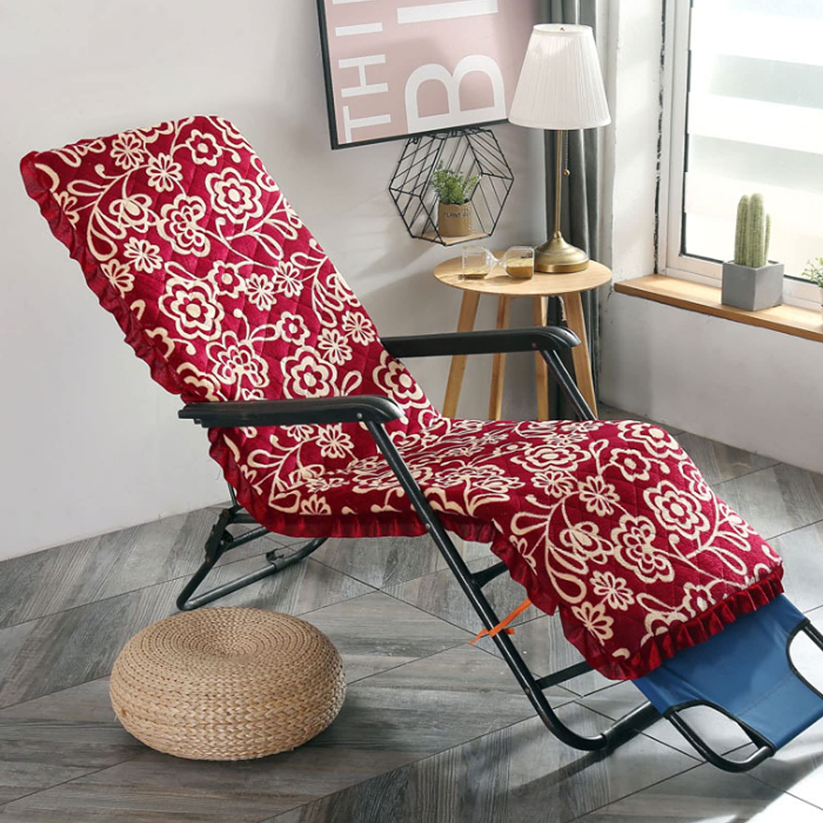 Cuscino Imbottito per Sdraio, Cuscini Lettini Prendisole per Sedia a Sdraio Relax,Cuscino per Sdraio Lettino Universale Cuscino Imbottito per Chaise Longue e Sedie da Giardino,Veranda,#7,52x170cm