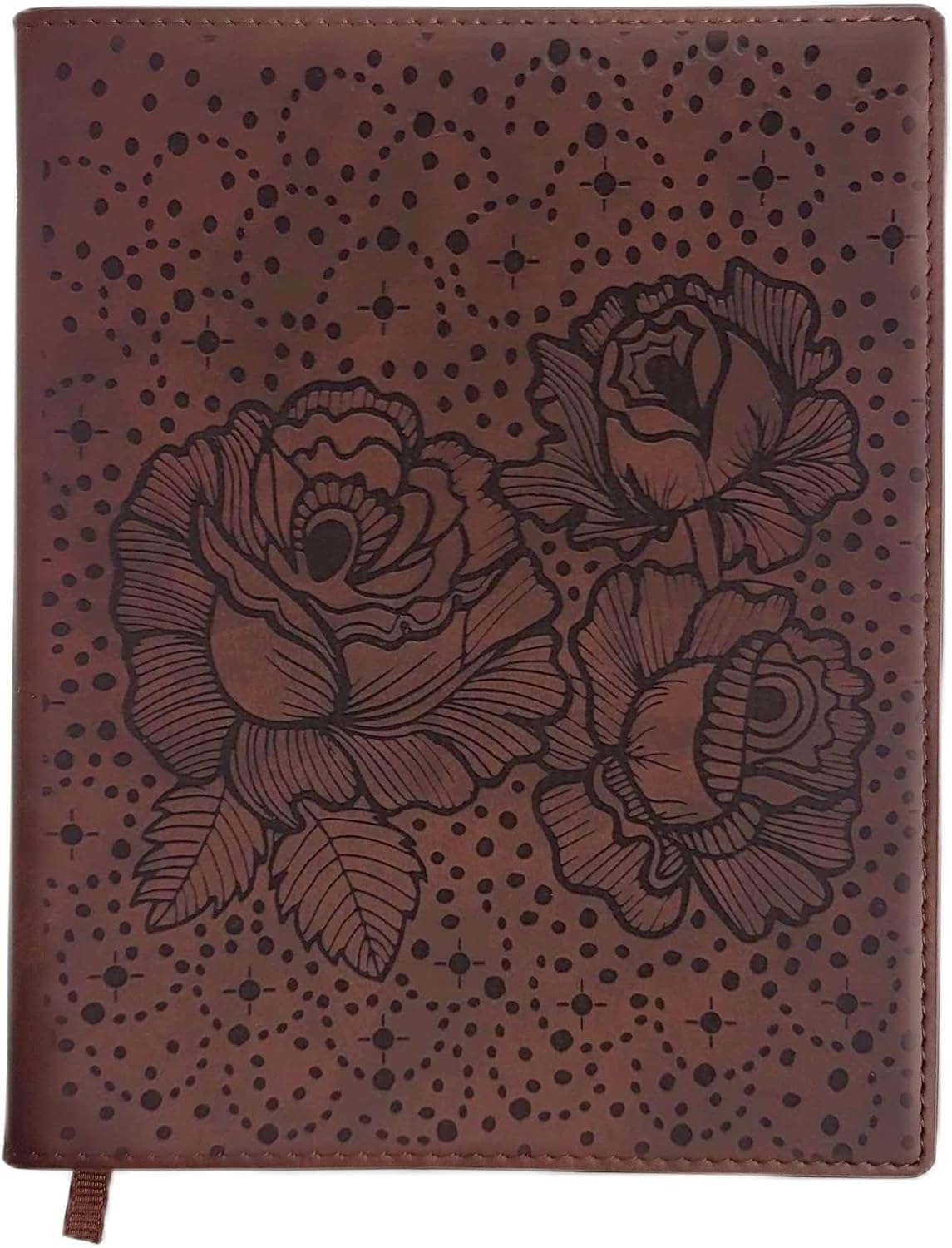 Rose Leather Journal | Refillable Laser Engraved Journal for Women | Vegan Leather Flower Journal with Roses