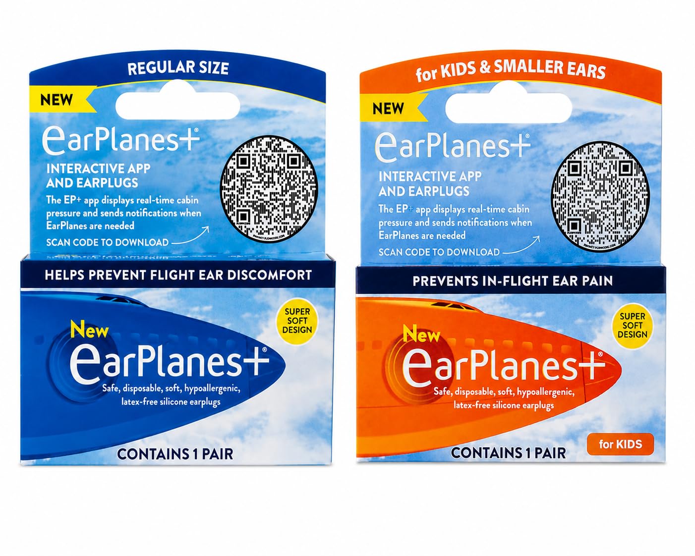Flight Ear Plugs Combo Pack for Adults & Kids, Prevent in-flight Ear Pain, Discomfort and Pressure Changes During Airplane Travel, Noise Relief Silicone Ear Protection for Flying (2 Pairs)-image-36