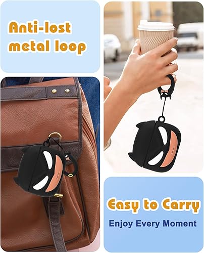 Miniatura 3 de Toyuma Funda para AirPods 4, diseño de dibujos animados kawaii, divertida funda de silicona suave 3D con llavero y kit de limpieza para mujeres,