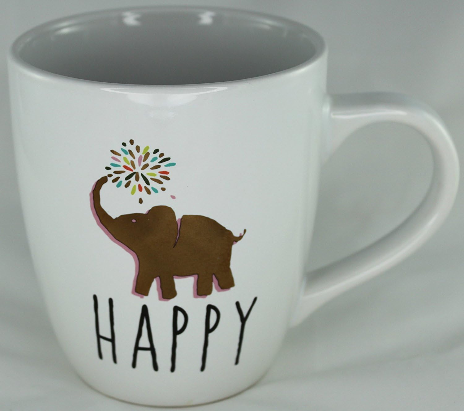 Happy Birthday Elephant Sparkle Fireworks Porcelain Mug
