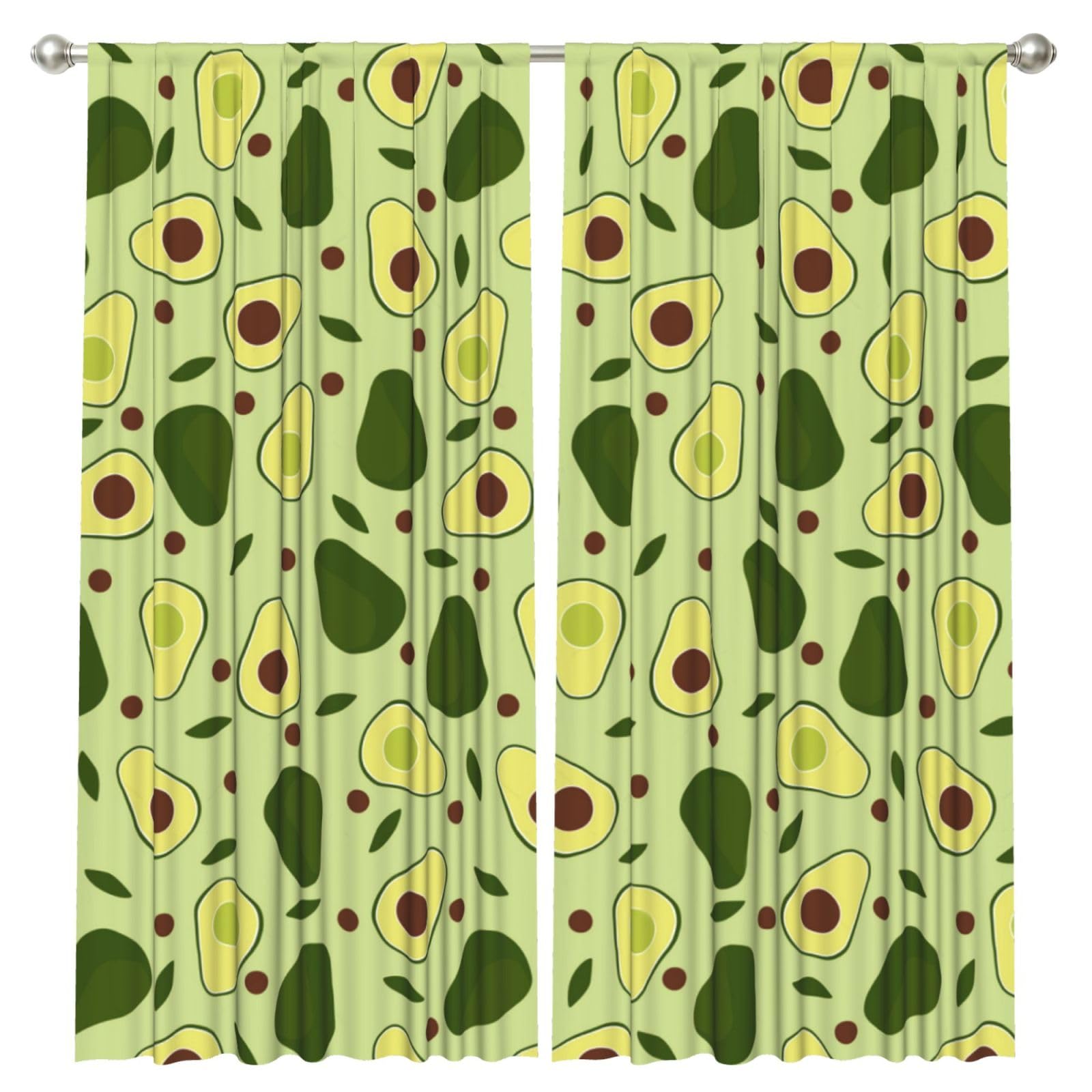 InOmak Avocado Vintage Avocado, 2 Panels Window Curtains 52 x 84 Inch Blackout Curtains for Living Room Bedroom