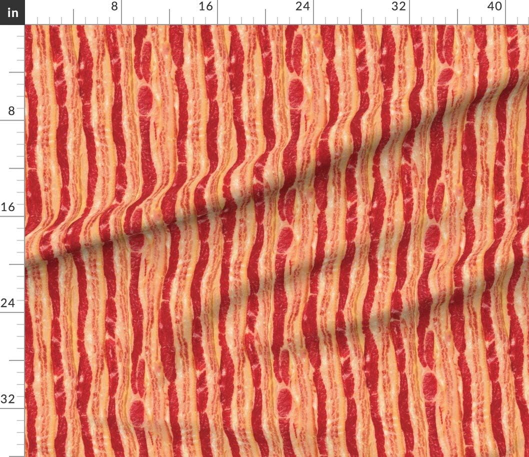 Spoonflower Fabric - Bacon Food Stripes Printed on Petal Signature Cotton Fabric by The Yard - Sewing Quilting Apparel Crafts Decor