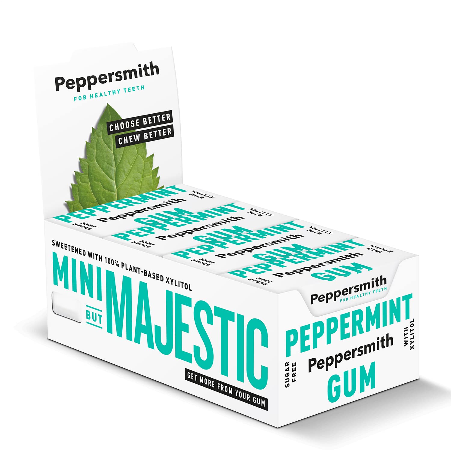 100% Xylitol Peppermint Chewing Gum - 15g - Pack of 12
