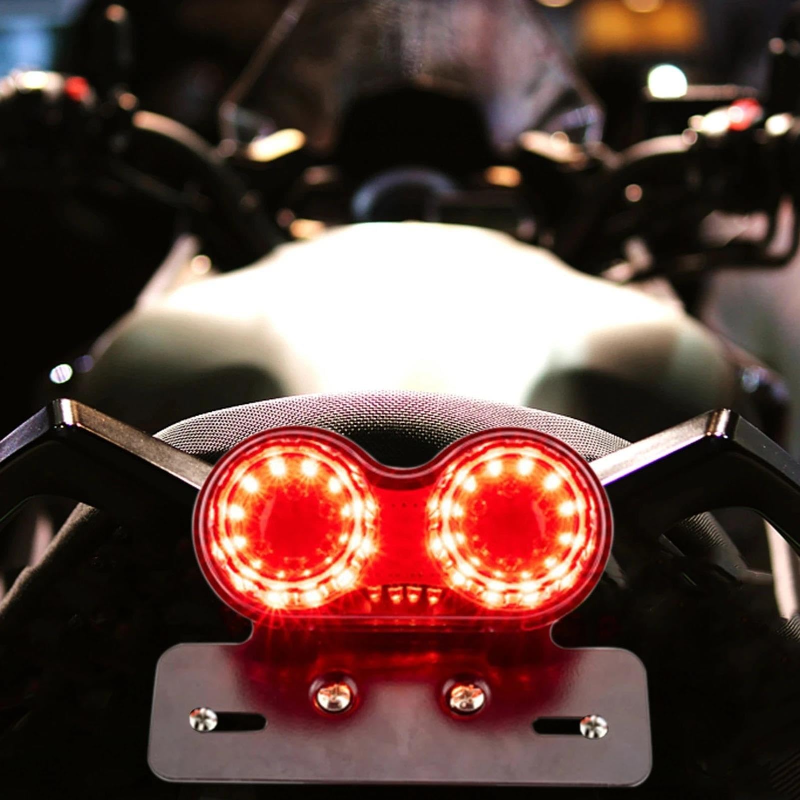 Fanale Posteriore a LED per Motocicletta, Luce di Stop Posteriore, Luce Freno, indicatore di direzione per Targa.