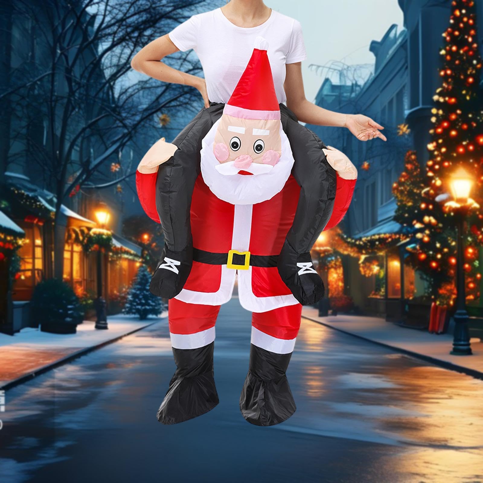 Costume de Père Noël Gonflable, Déguisement Amusant et Portable pour Les Fêtes, et Le Cosplay.