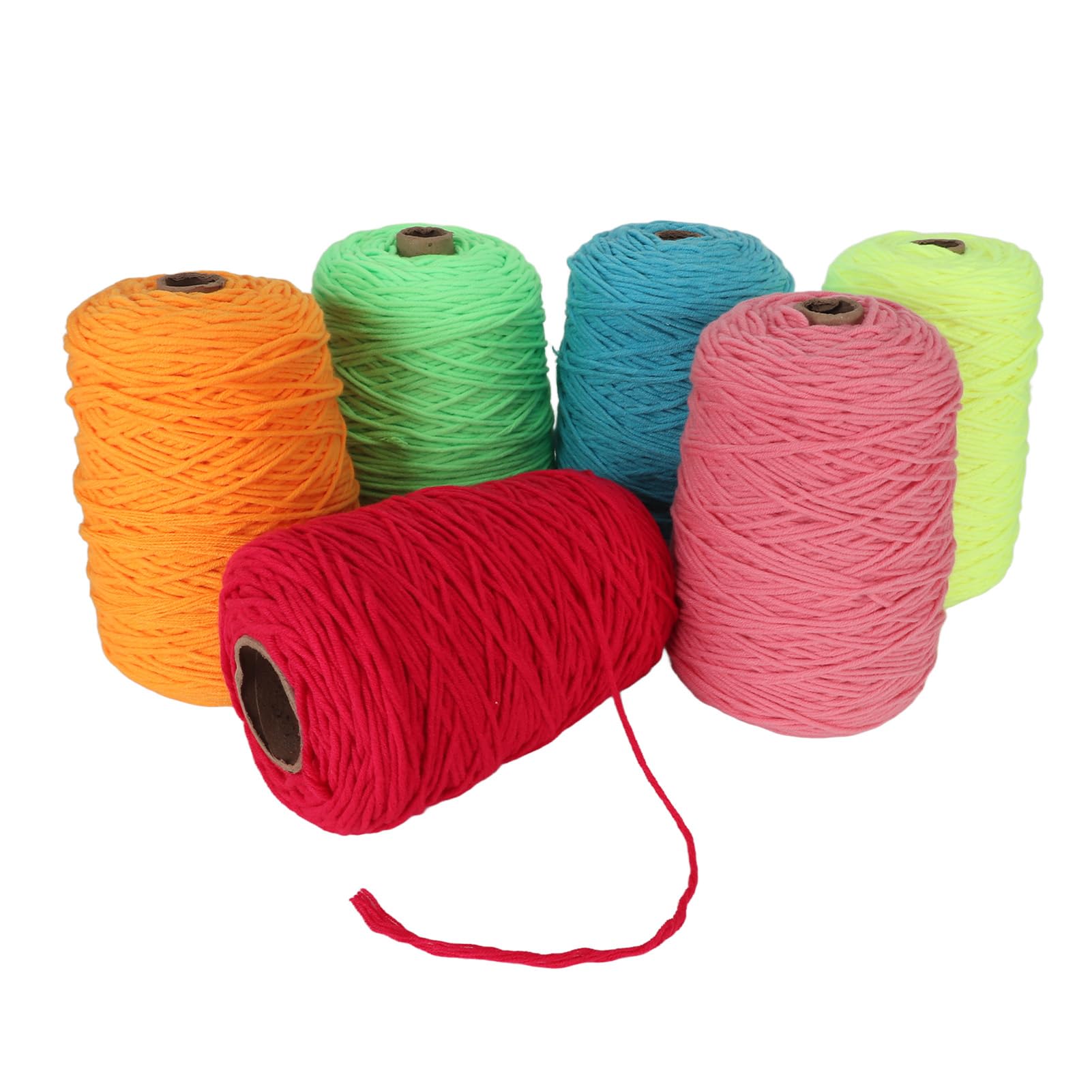 Luocute 6 Rotoli Di Filato Per Tufting, Filato Per Maglieria Per Tappeti Di Colore Fluorescente Per Fai Da Te, 437 Iarde Ciascuno, Con Materiale Antirestringimento, Per Realizzazione Di