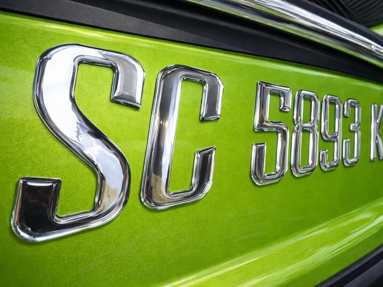 Custom Boat Registration Numbers & Letters (Both Side) Marine Grade Decals (Plain Chrome, 3")