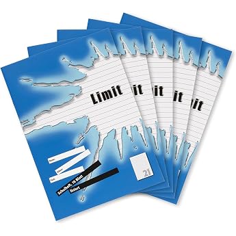 Limit A4 Exercise Book 16 Sheets Line Style 21 Lined Pack of 5