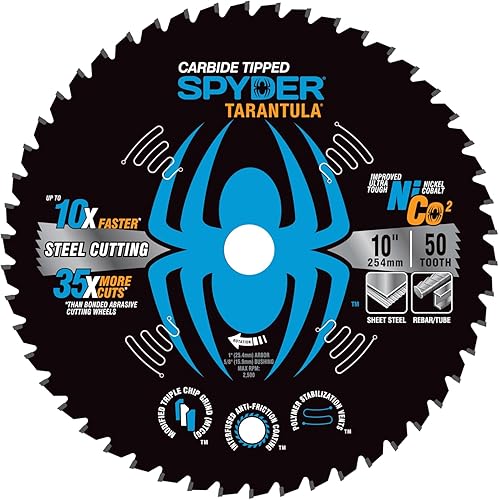 Circular Saw Blade, 10” Dia, 50T, Steel Cutting (1"-A)