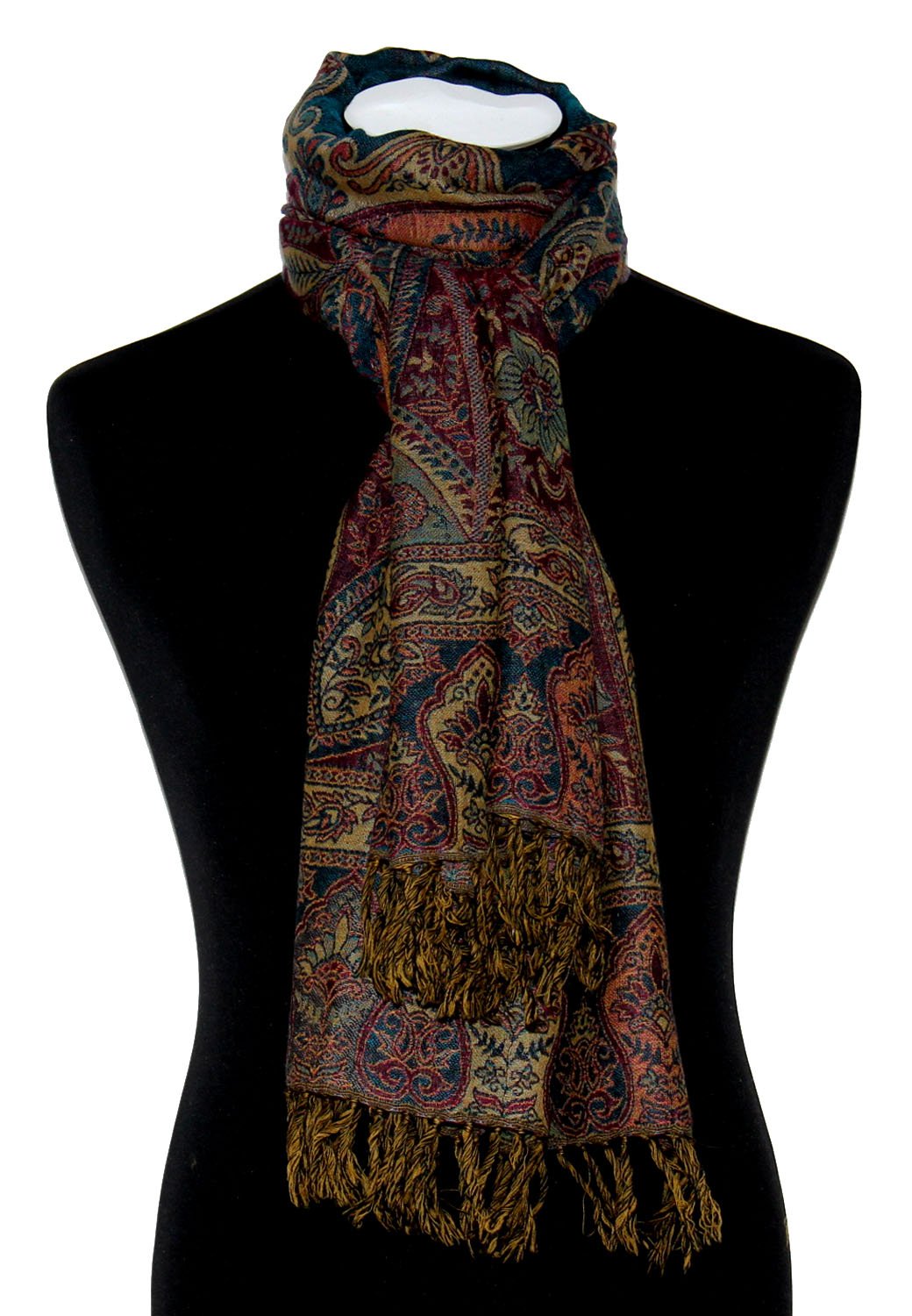 Lorenzo Cana Pashmina 78197 Foulard en laine douce Motif cachemire Multicolore 70 x 190 cm