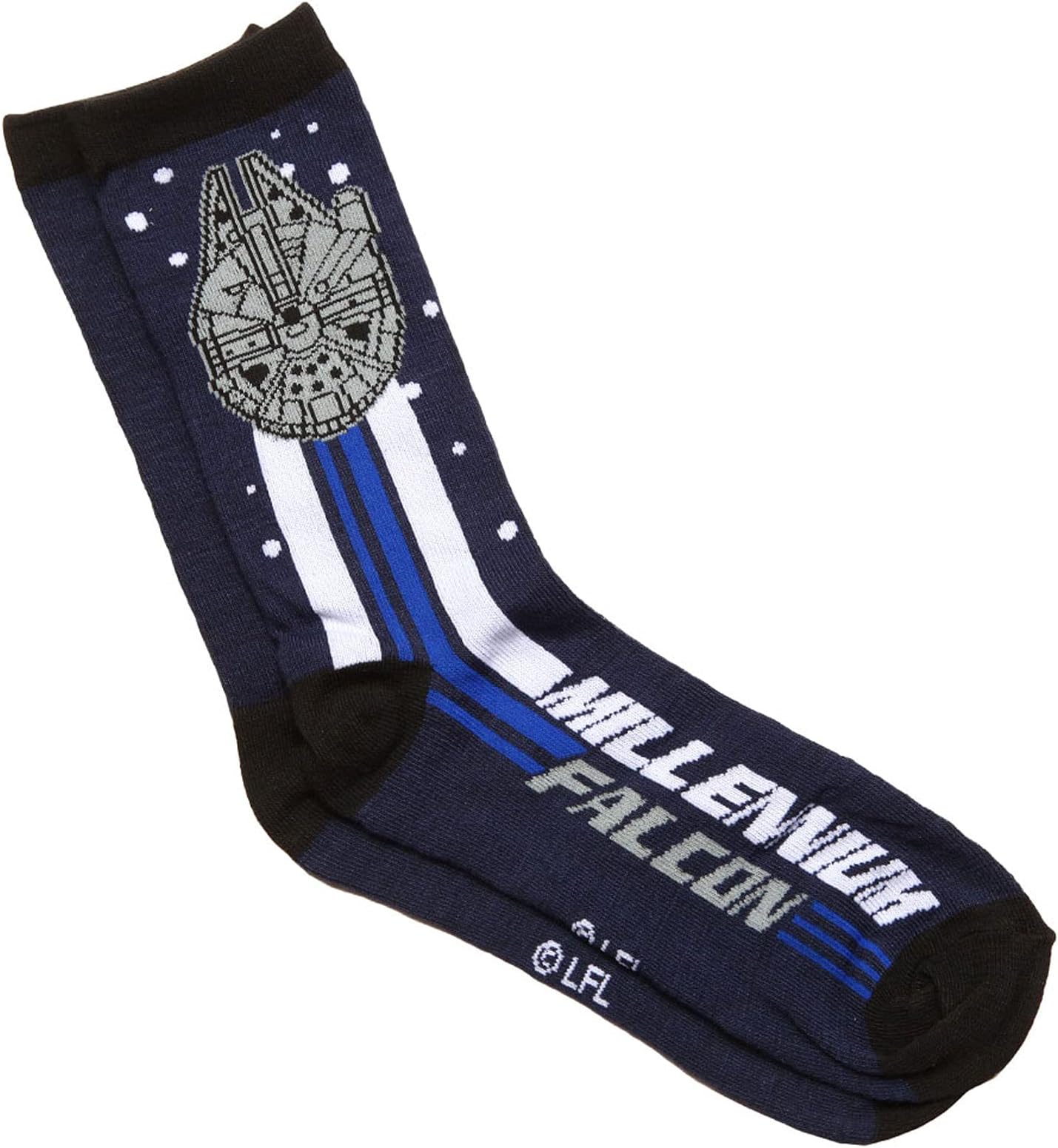 Hypnotic HatsStar Wars Millennium Falcon Flight Mens Adult Crew Socks (Size 6-12, One Pair)