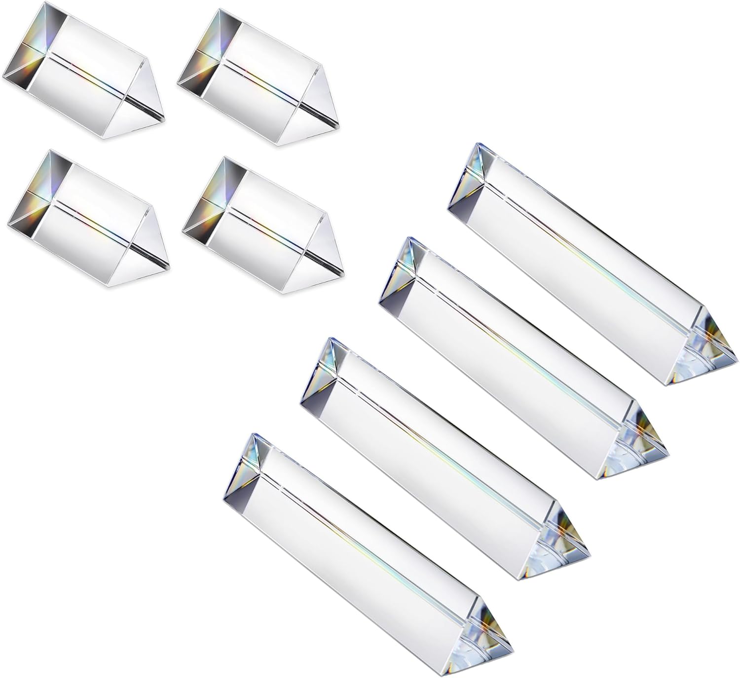 QFkris 8pc Crystal Triangular Prism Optical Prisms