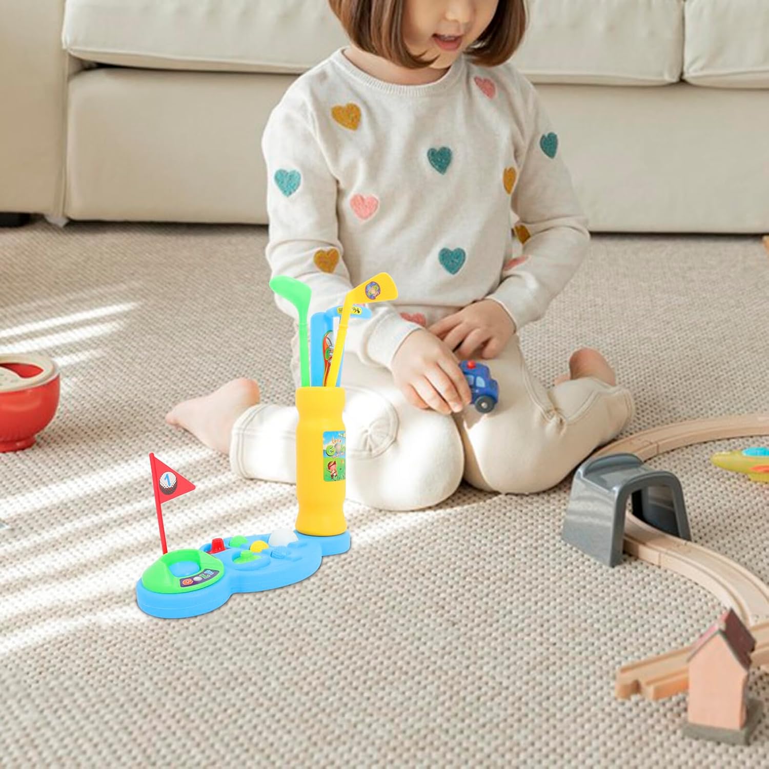 ERINGOGO Golf Outdoor Sports Game with Plastic Golf Balls for Hand-Eye Coordination Development Backyard Play Equipment for Boys