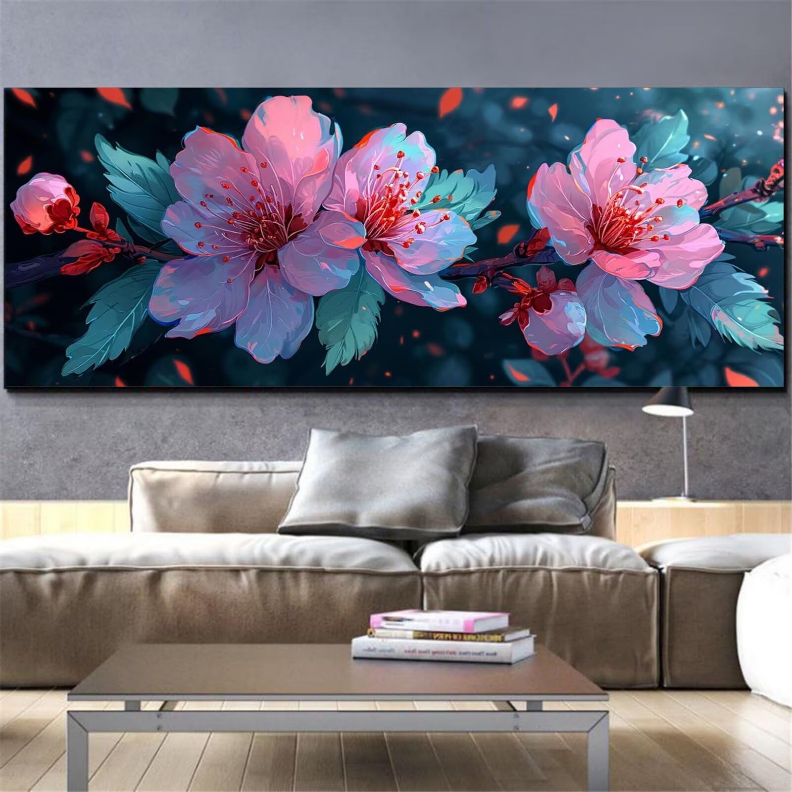 Peinture diamant fleur Mefooge 50x100cm avec kit complet strass - 8