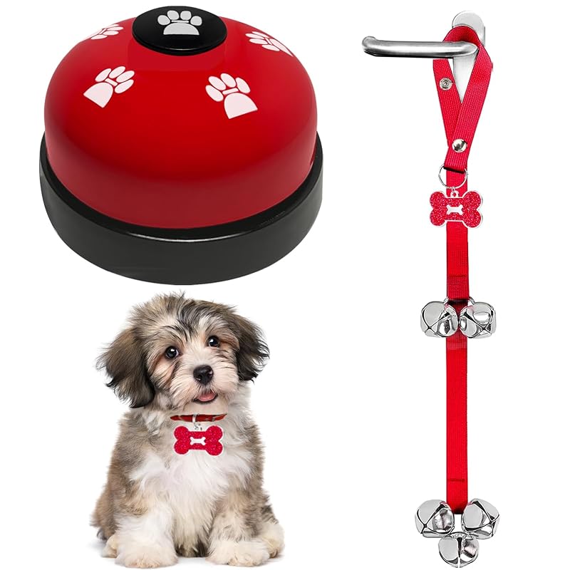Campainha de porta para cães KEXIAVA com comprimento ajustável, Red new, pacote com 2
