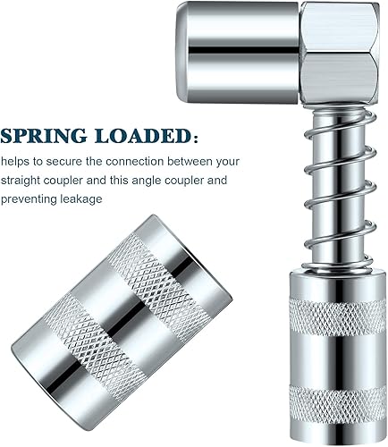 Miniatura 6 de Boao - Adaptador de acoplador de grasa de 90 grados para 3 mordazas de ángulo de montaje de grasa con mangas para auto, granja, camión o uso