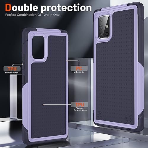 Miniatura 5 de Funda diseñada para Samsung Galaxy A71 5G, regalo 2 en 1, protección contra caídas de grado militar, resistente a prueba de golpes, para Galaxy A71