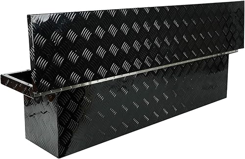 Miniatura 3 de Caja de herramientas de aluminio resistente de 60 pulgadas, caja plana para caja de herramientas de camioneta al aire libre, caja de almacenamiento