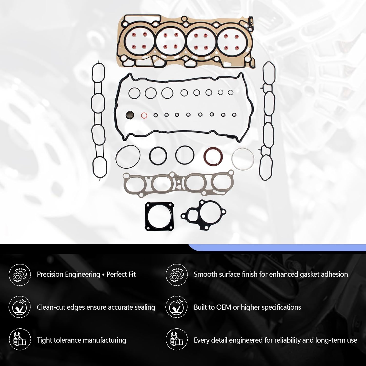 AUCERAMIC VS50831R Cylinder Head Gasket Set Fit for 2013-2018 Nissan Altima for 2014-2020 Nissan Rogue 2.5L Valve Cover Gasket HS55009 HS26659PT