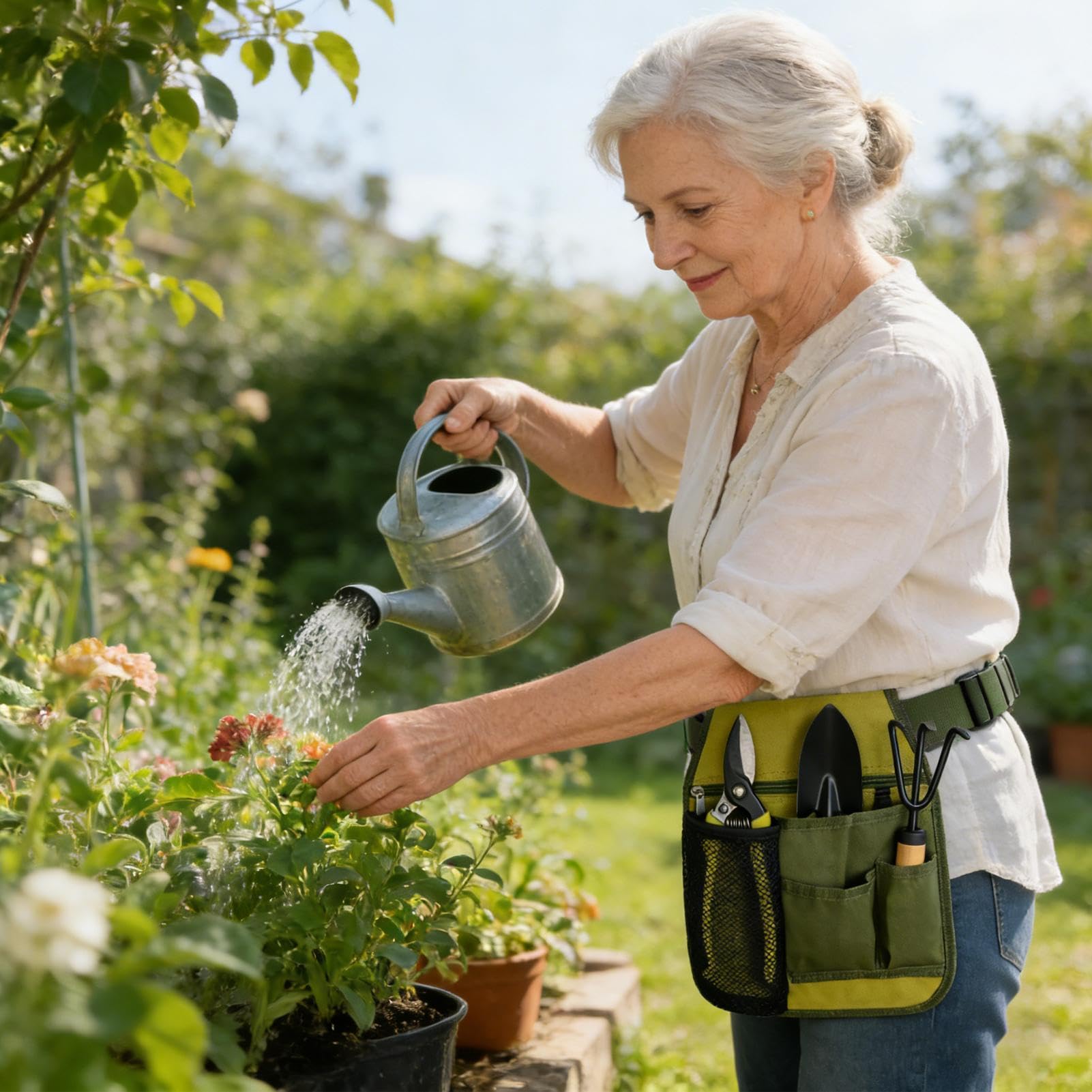 Cintura Per Attrezzi Da Giardino - Grembiule Da Cintura Da Giardinaggio Da 15,35 Pollici | Borsa Porta Attrezzi Da Giardinaggio | Supporto Multifunzionale Con Tasche Multiple Regolabili Unisex,