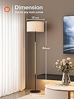 Vista 6 de addlon Lámparas de pie para sala de estar, lámpara de pie regulable con 2 bombillas LED, pantalla súper grande, lámpara de pie moderna, lámpara
