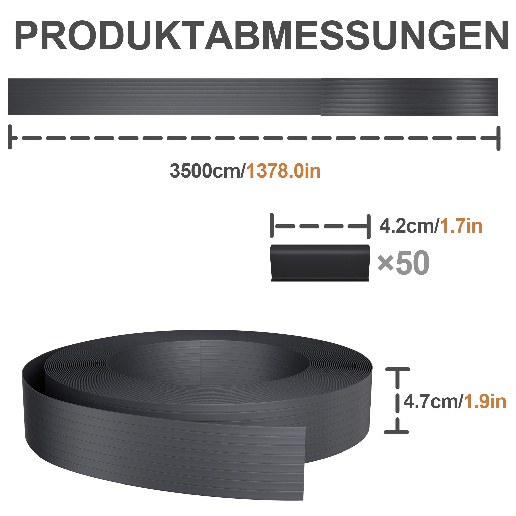 YRHome 35m Bandes de Protection visuelle PVC 4,7cm 1,64㎡ pour Grillage Double Fil, résistant UV & intempéries, occultant Jardin Balcon terrasse, 50 Clips de Fixation Inclus, Anthracite