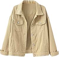 Jaqueta Jeans Feminina Boyfriend Manga Longa Solta Moda Casaco de Transição Primavera Outono com Botão
