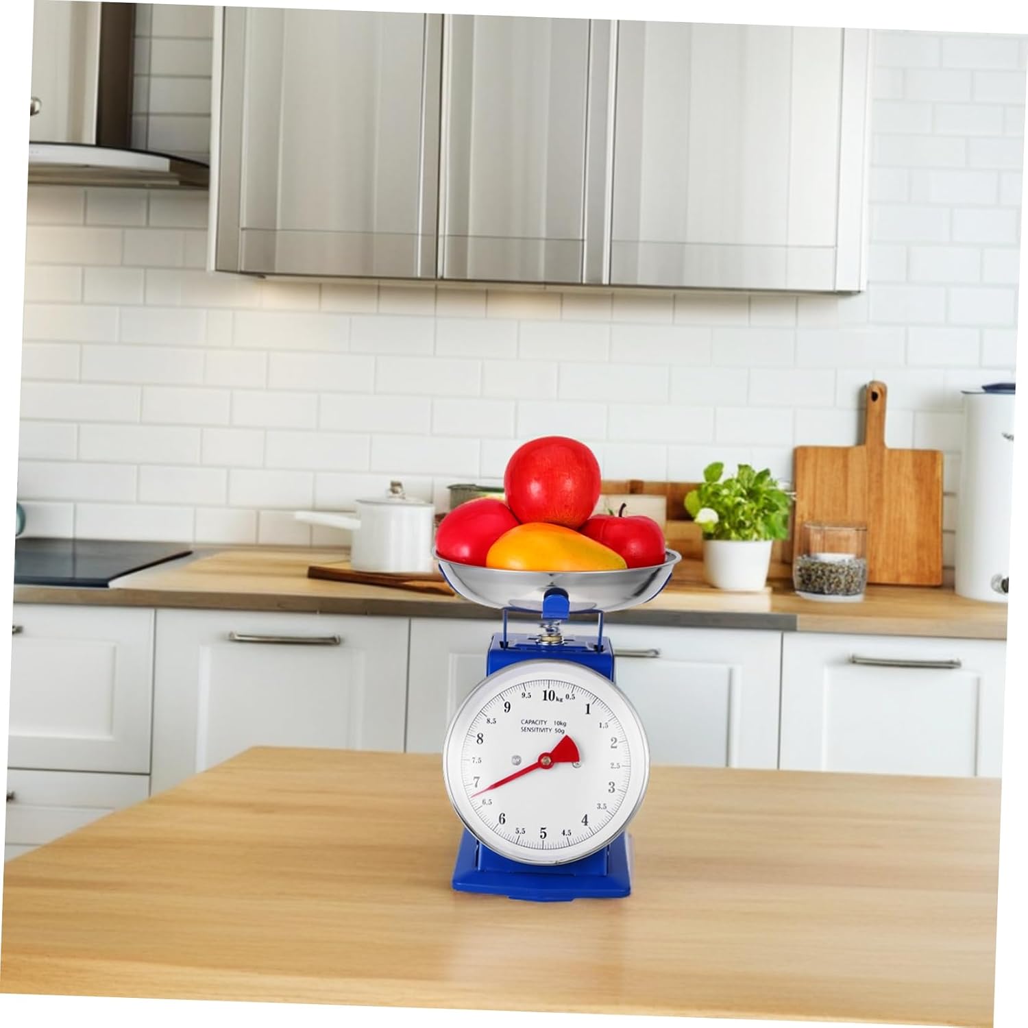 Cabilock 10kg Mechanical Kitchen Food Scale Stainless Steel Vintage Weighing Scale Detachable Tray for Baking and Cooking Accurate Dial Display for Meal Prep