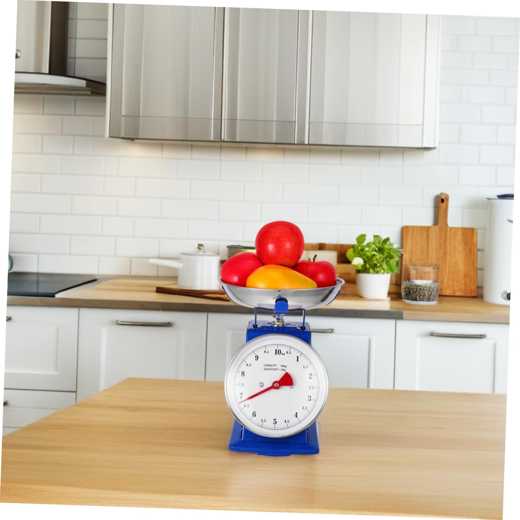 Genérico 10kg Báscula De Cocina Mecánica Vintage Dial y Bandeja Extraíble Para Ingredientes Secos Frutas
