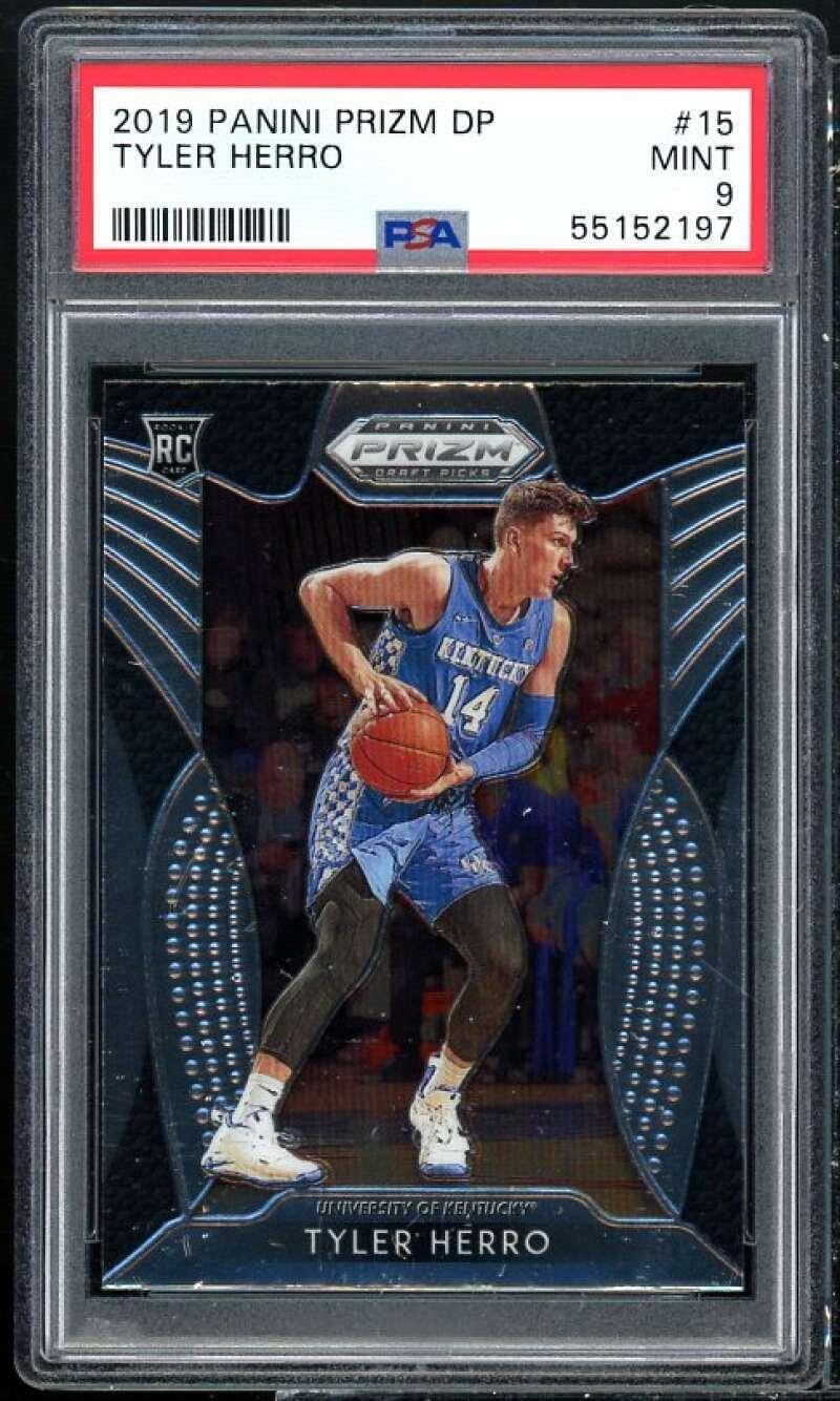 Tyler Herro Rookie Card 2019-20 Panini Prizm Draft Picks #15 PSA 9 - Basketball Slabbed Rookie Cards