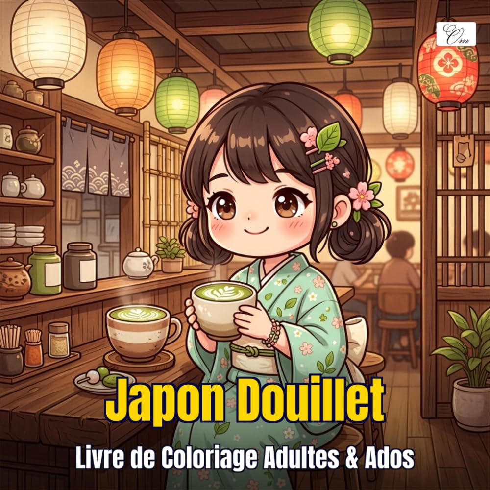 Cozy Japan — Japon Douillet: Livre de Coloriage pour Adultes et Ados avec Personnages Kawaii et Scènes Japonaises: Pagodes, cerisiers, tatami et cérémonies du thé pour se détendre et créer