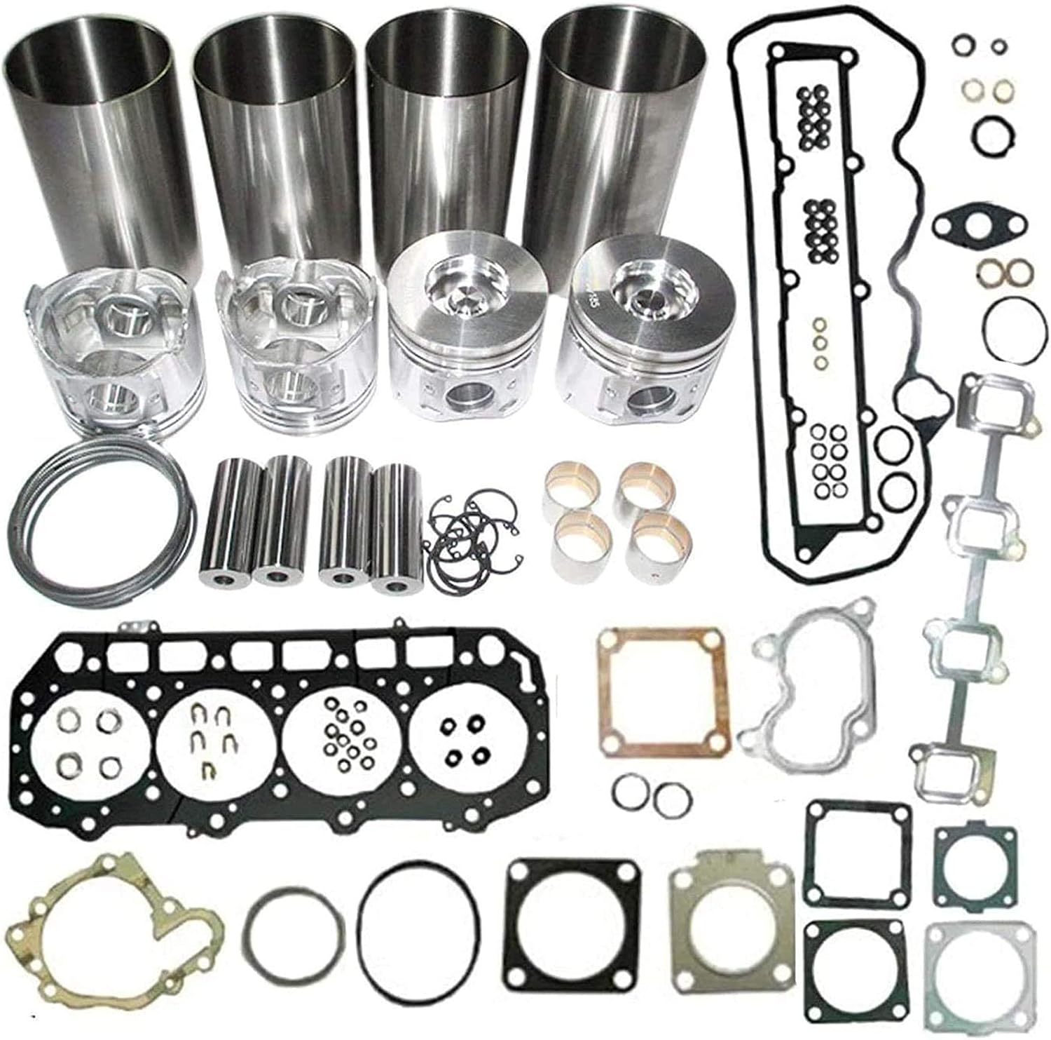 FridayParts Overhaul Rebuild Kit Compatible for Mitsubishi K4E K4E-DI Engine MT23D Tractor Hanix MX35 MX45 N260 N350 Excavator Replacement