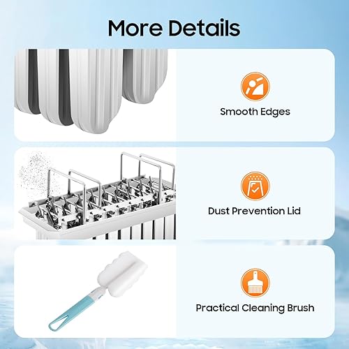 Miniatura 7 de Kit de moldes de paletas de hielo de acero inoxidable, moldes de acero inoxidable, soporte para palitos de helado de paletas de hielo + cepillo de