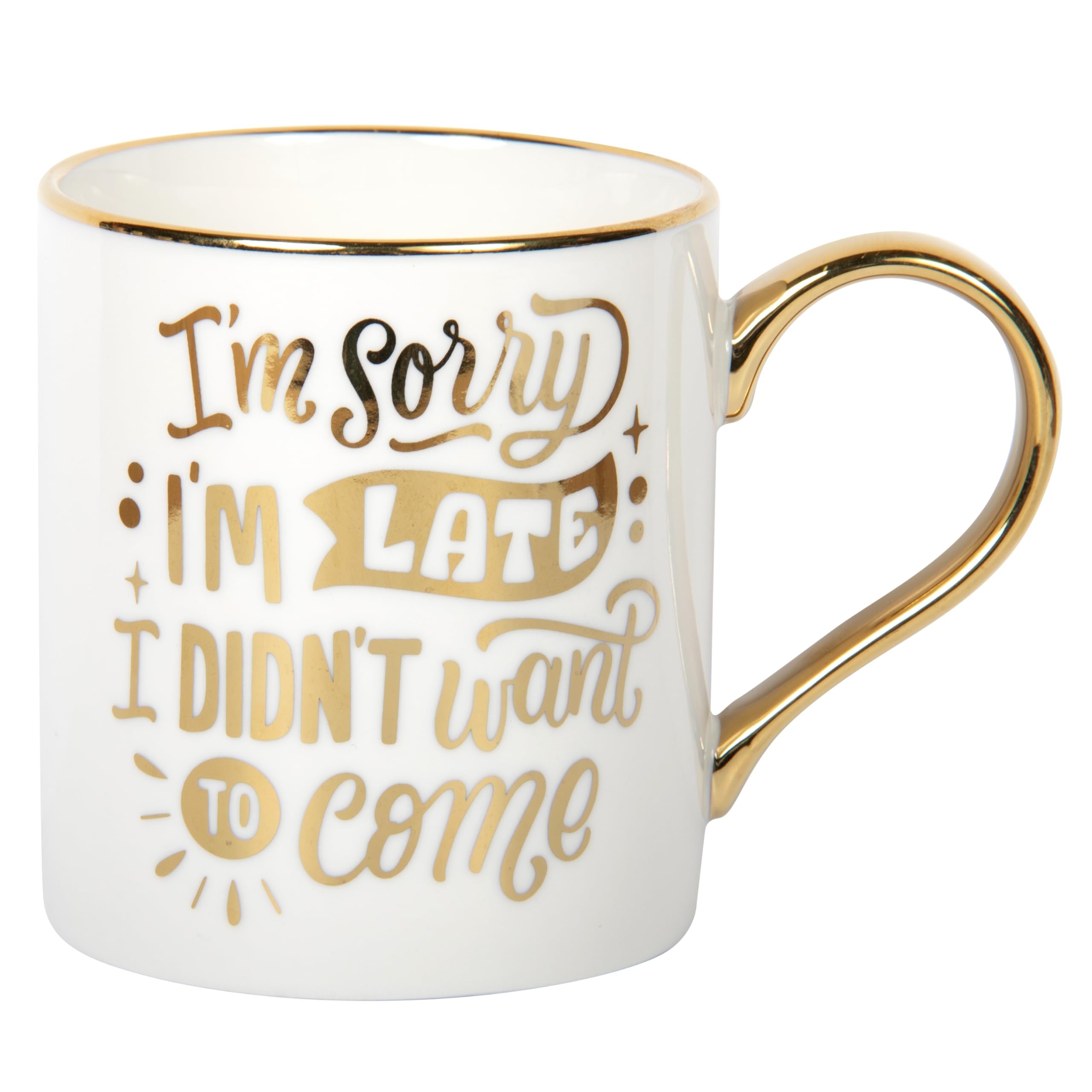 Lesser & Pavey Novelty Mug - I'm Sorry I'm Late - 350ml - White