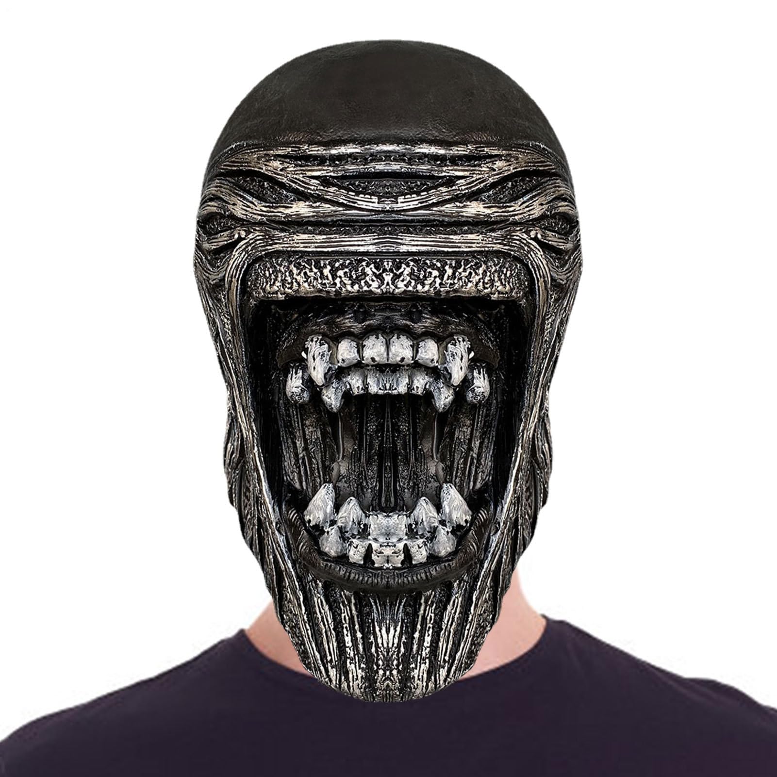 Headgear alieno per uomini – Casco da costume alieno di fantascienza | Maschera aliena Halloween Cosplay, casco spaziale futuristico per feste, festival, spettacolo di scena,