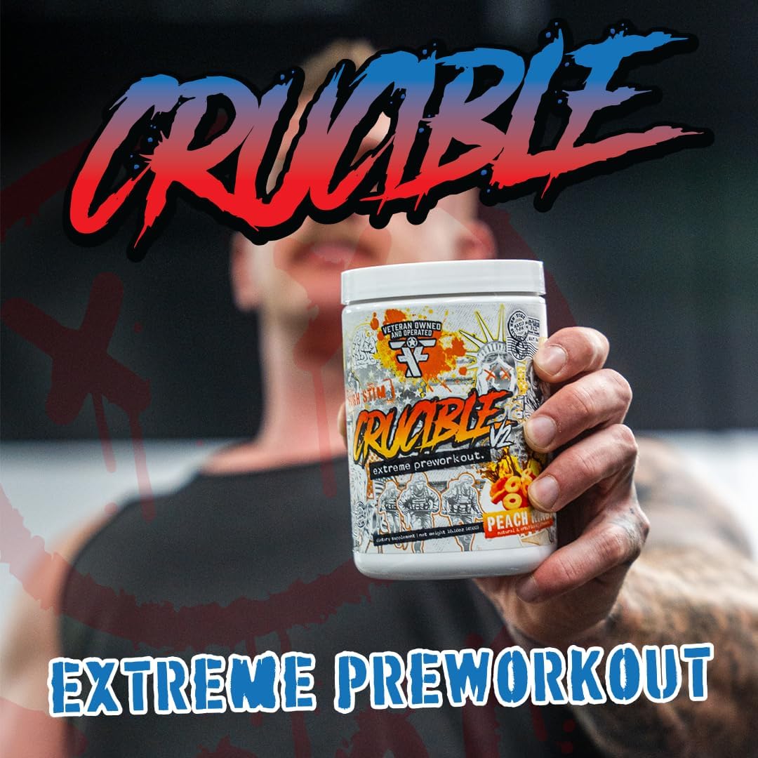 Crucible Pre-Workout Powder, Explosive Workouts, Laser Focus, High Stim, Amazing Flavor, Veteran Owned and Operated (25 Servings, Blue Cherry Slushie)