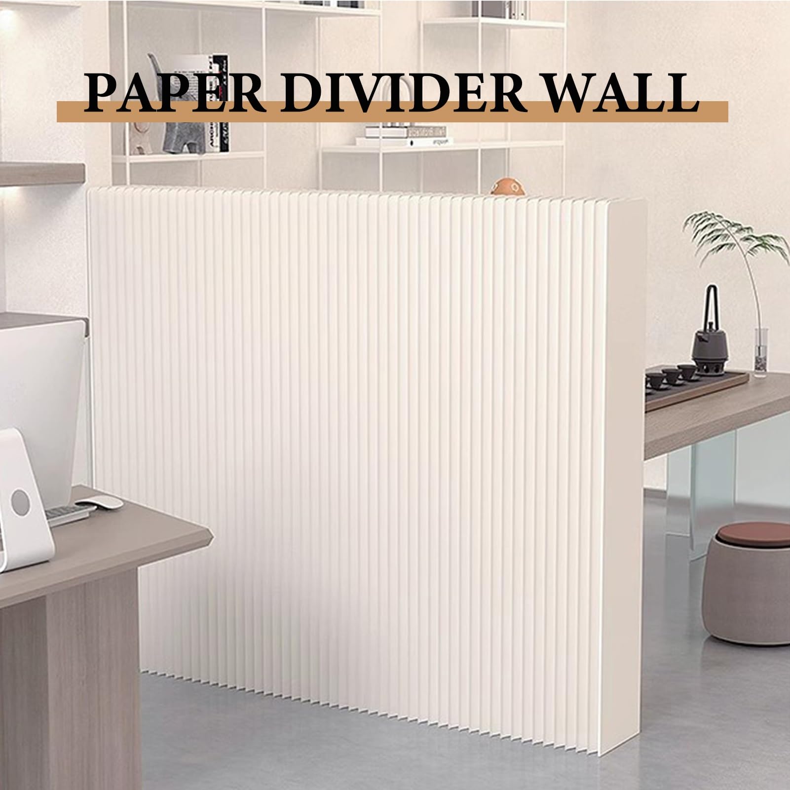Biombo Separador Panel De Pared De Papel Plegable Para Separación De Habitaciones, Divisor De Habitación Interior De 3,87 Pies De Altura, Pantalla De Privacidad Portátil, Divisores De Habitación(3x1.1