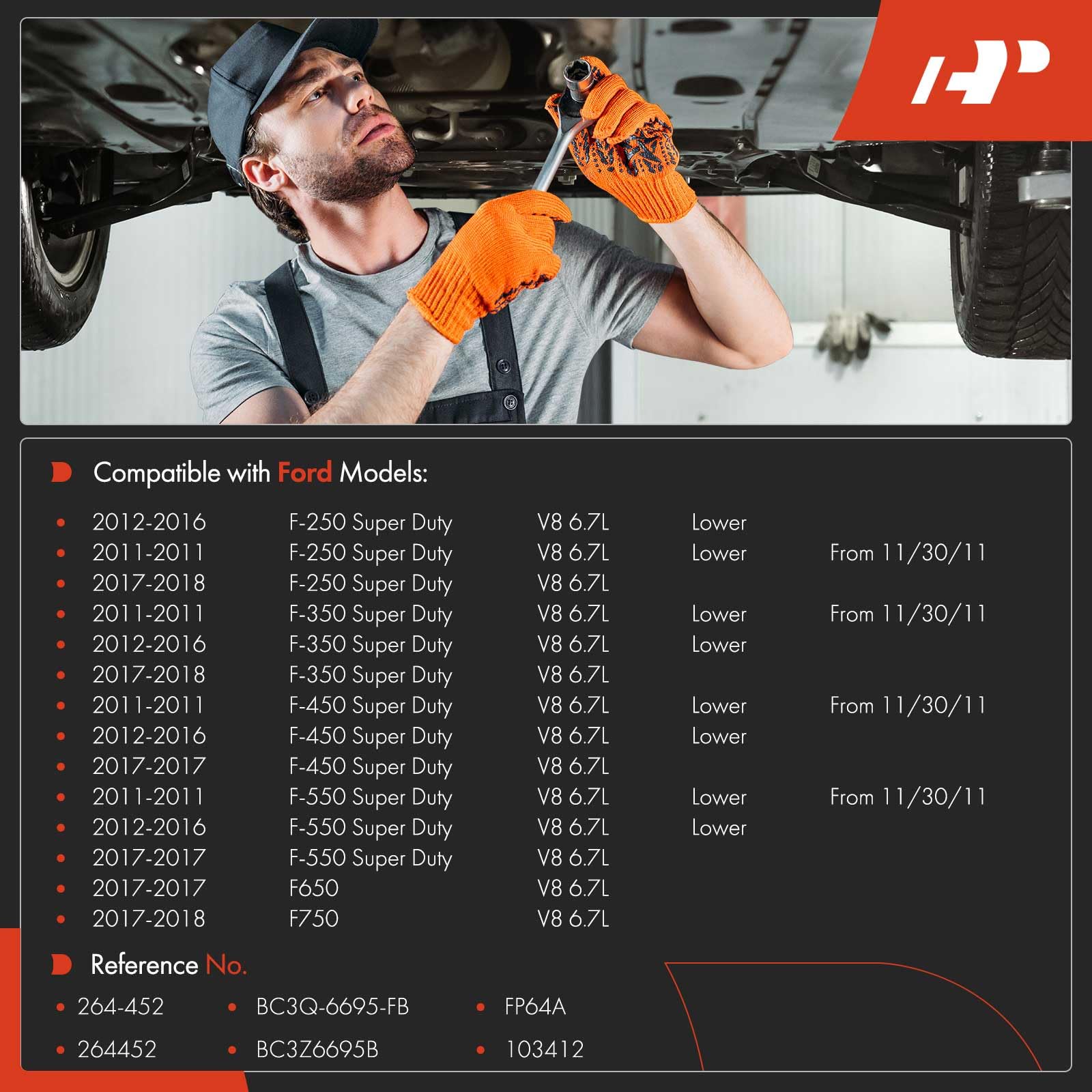 Snapklik.com : Lower Engine Oil Pan Replacement For Ford F-250 F-350 F ...
