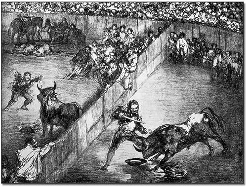 Póster de arte dividido con lugar de actuación  Francisco José De Goya  Lucientes Vintage lienzo pintura Wa lienzo pintura de pared póster de arte