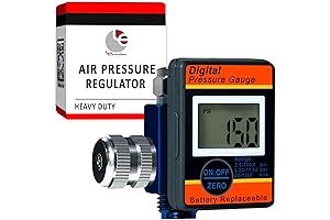 LE LEMATEC Airbrush Regulator with Digital Pressure Gauge, DAR01B