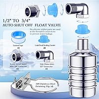 Vista 4 de Válvula de flotador de 2 piezas, válvula de flotador de control de nivel de agua de 1/2" a 3/4", válvula de cierre de agua totalmente automática