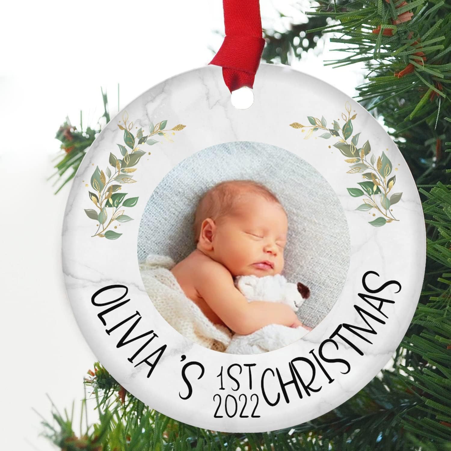 Amazon personalized babys first christmas ornament 2024 boy girl