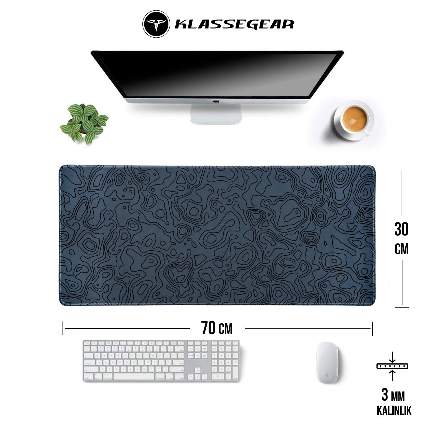 Klasse Pro - 6 Farklı Model Dikişli Kenar 70x30 cm Oyuncu Gaming
