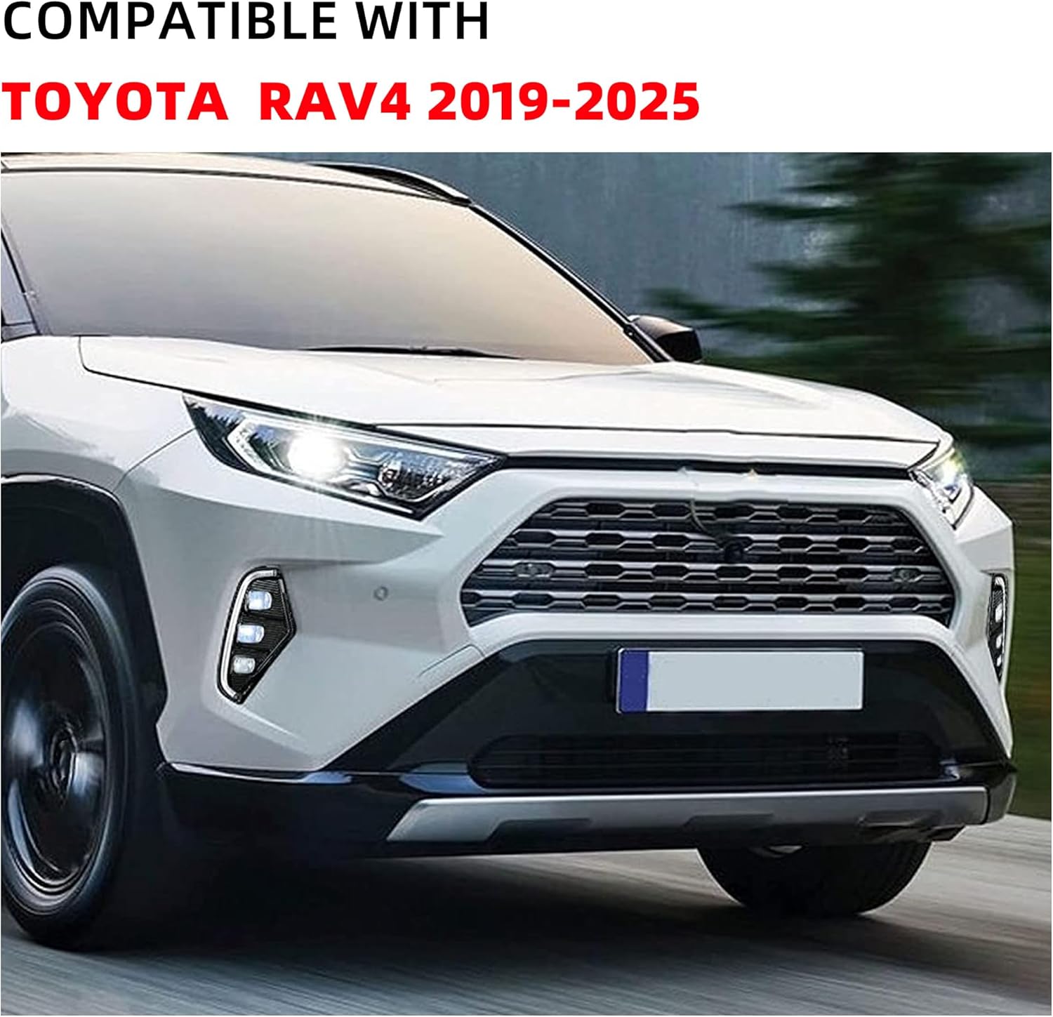 Dasbecan fog light LED Daytime Running light Assembly DRL fog lamp kit Compatible With Toyota RAV4 2019 2020 2021 2022 2023 2024 2025