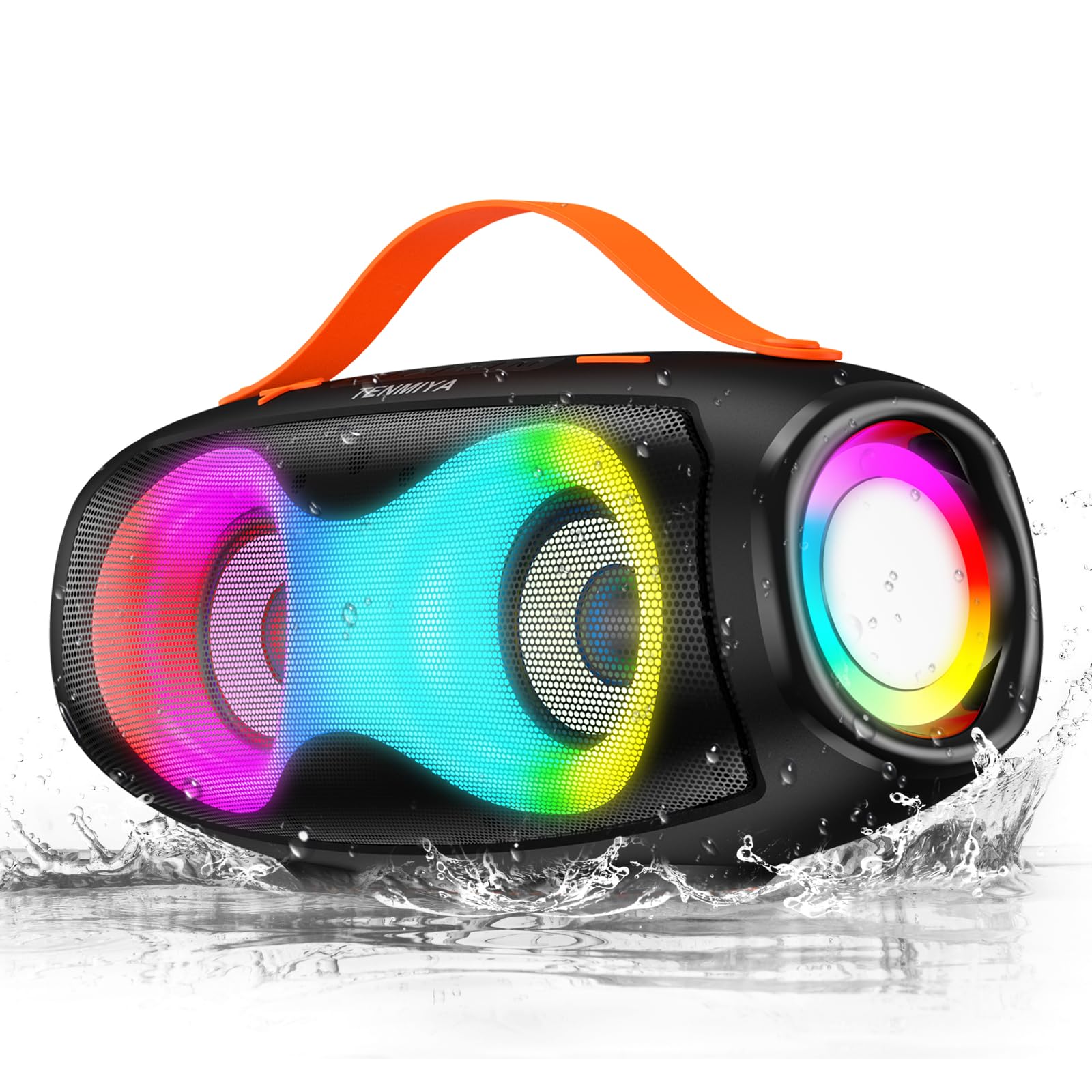 Portable Bluetooth Speaker,IPX5 Waterproof Wireless Speaker with Dynamic Lights,TWS Pairing to 40W Stereo Sound,Bluetooth 5.0,20H Playtime, Outdoor/Home Small Speakers as Gifts for Kids Teens or Women-image-28